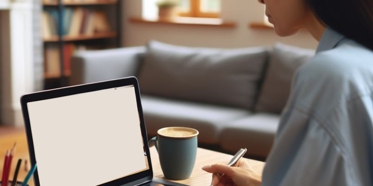 A person working on a laptop